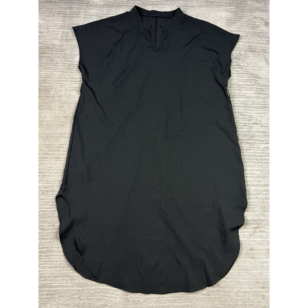 Emery Rose Dress Womens 2XL Black Short Sleeve Shift Midi Polyester Blend Casual